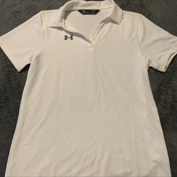 HEAT GEAR | Unisex | White Collared Polo Shirt | M | Moisture Wicking - Picture 3 of 10